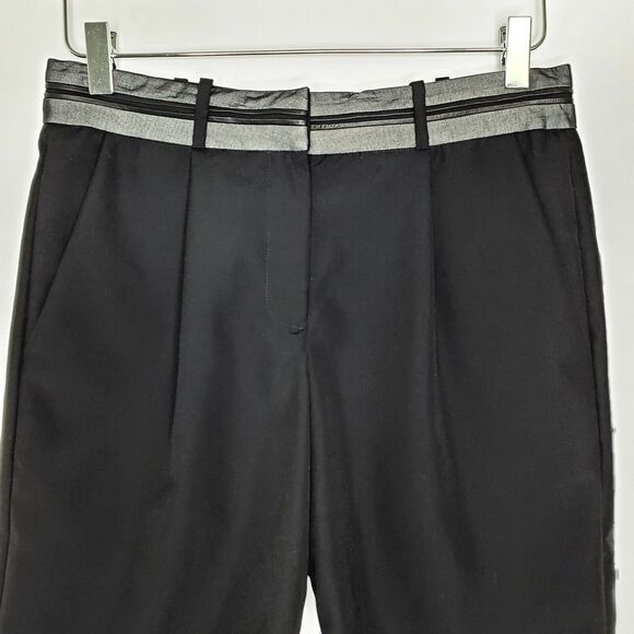 Alexander Wang High Rise Wool Bermuda Shorts 0 Black Silver - Picture 4 of 8